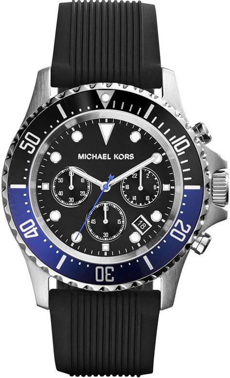 michael kors oversize black silicone everest chronograph watch|Michael Kors.